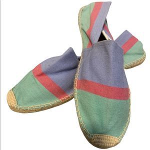 Soludos | Green, Blue & Pink Flat Slip Ons